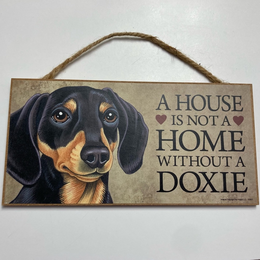 3/$10 - Dachshund Home 5x10 Hanging Plaque - Picture 2 of 5